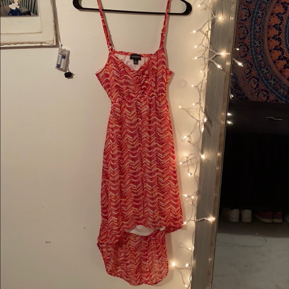 Tempted high low patterned dress